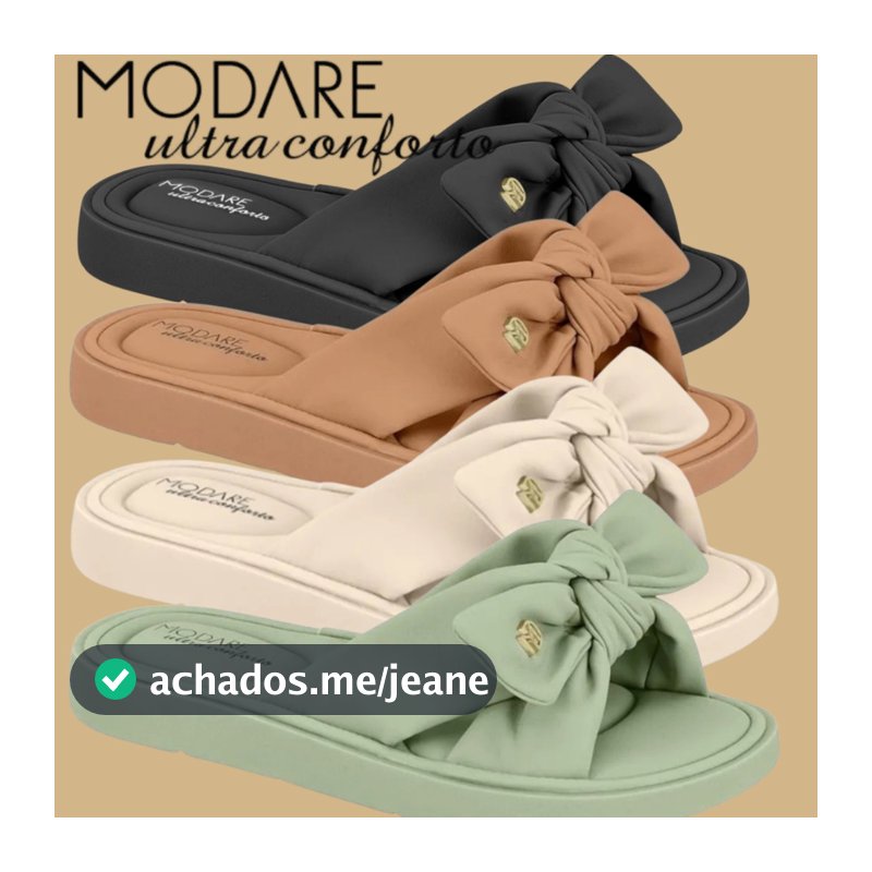 Chinelo Rasteira Feminina Modare Ultra Conforto Laço Versátil Moda | Produto Original Modare!