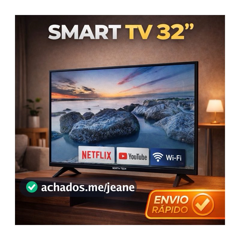 SMART TV 32” NORTH TECH NT-32SFBT – ANDROID 14 | WI-FI | BLUETOOTH