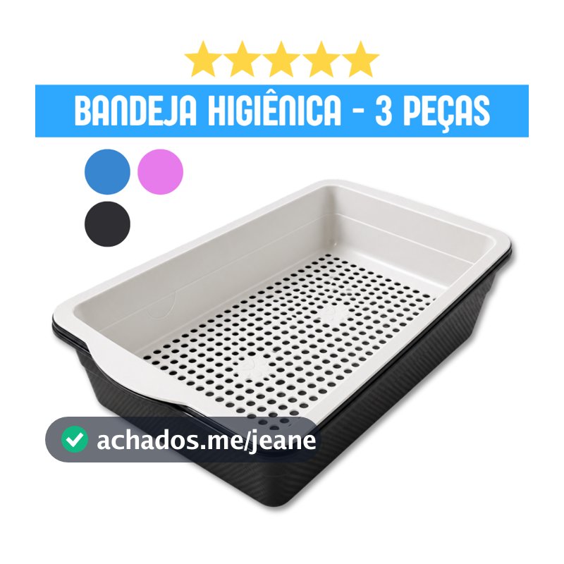 Caixa de Areia Sanitária para Gatos com Peneira | Banheira Higiênica Furba 3 Peças Bandeja Pet