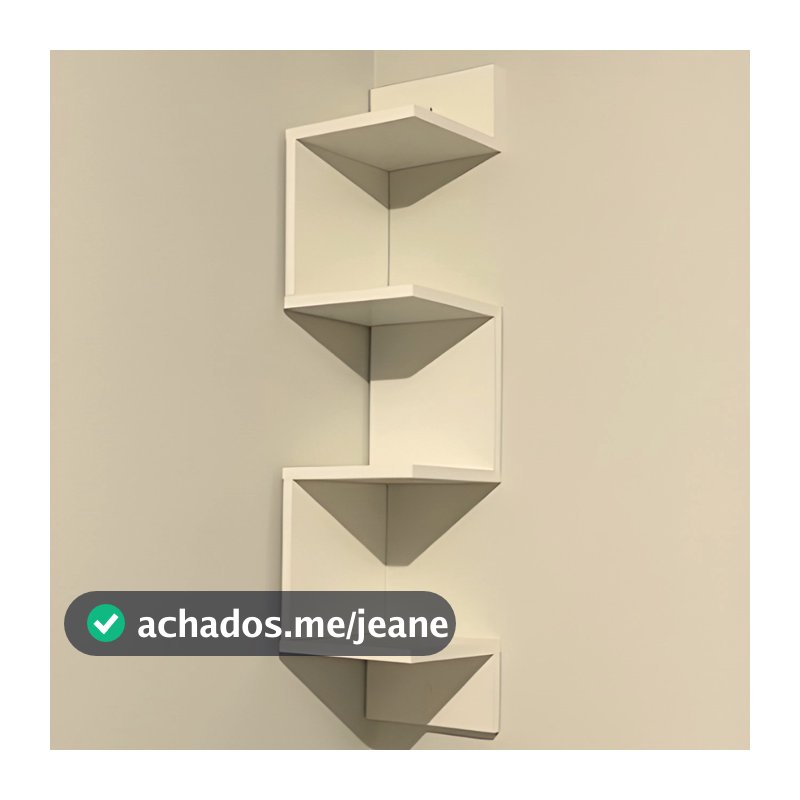 Prateleira De Canto Vertical Mdf Decoração Livros Quarto Banheiro Branco