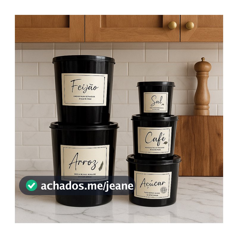 Kit Potes Mantimentos Linha premium jogo com - 5 Peças plástico