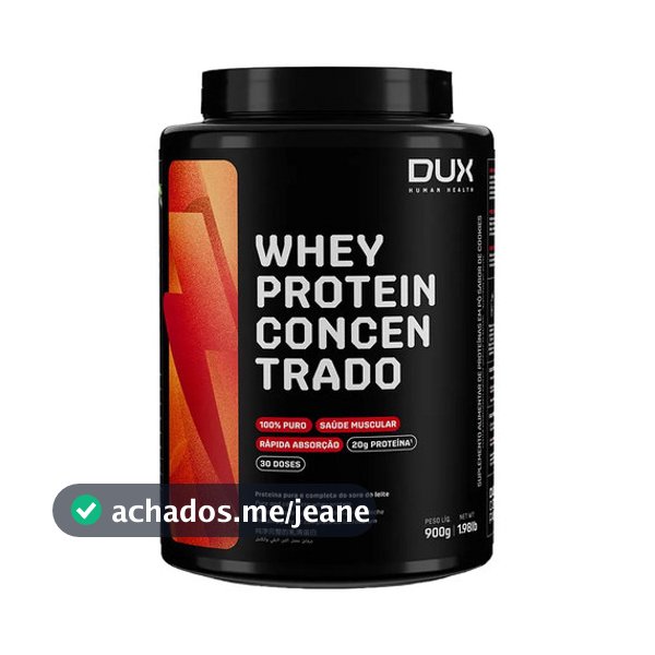 Whey Protein Concentrado Pote Dux Nutrition Sabor Cookies - Pote 900g Biscoitos