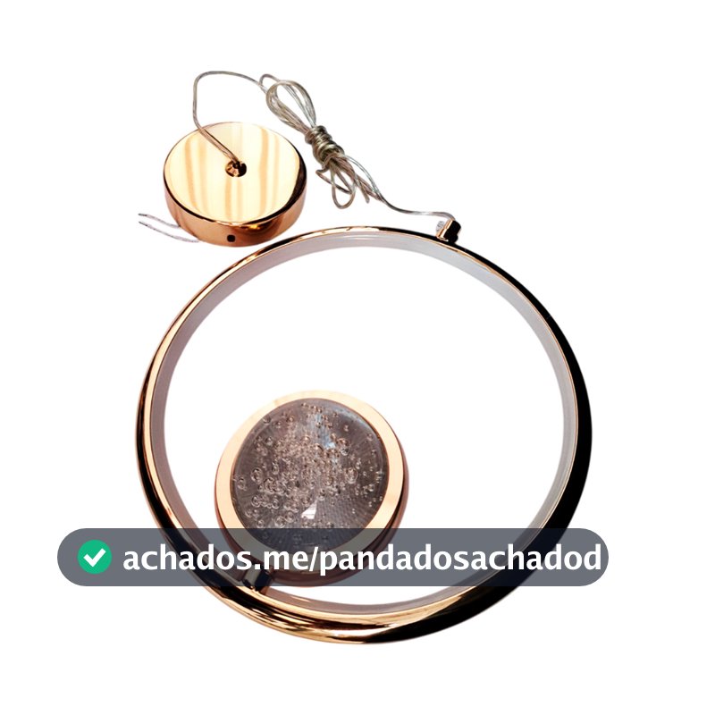 Lustre Pendente de Teto Luminaria Cristal LED Luz Moderna Decoração Premium Dourado 3 Cores