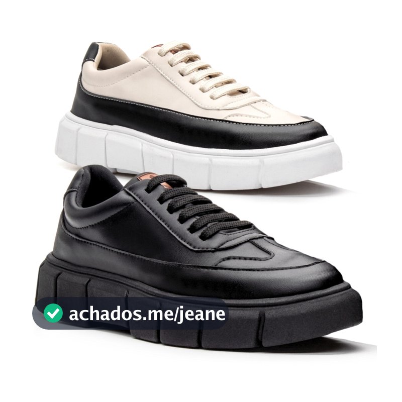 Kit 2 Pares Tenis Oversized Sneaker Masculino Casual Sola Alta Plataforma 5cm Mais Alto Couro Liso