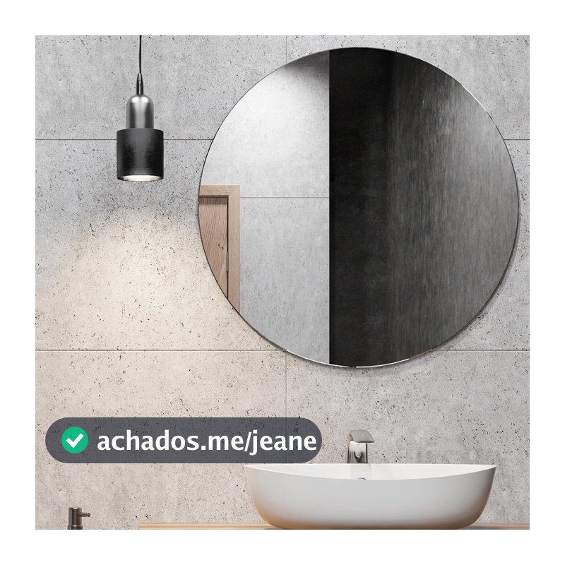 Espelho Redondo Vidro Lapidado Alta Qualidade Decorativo Para Quarto Sala Banheiro Lavabo Maquiagem