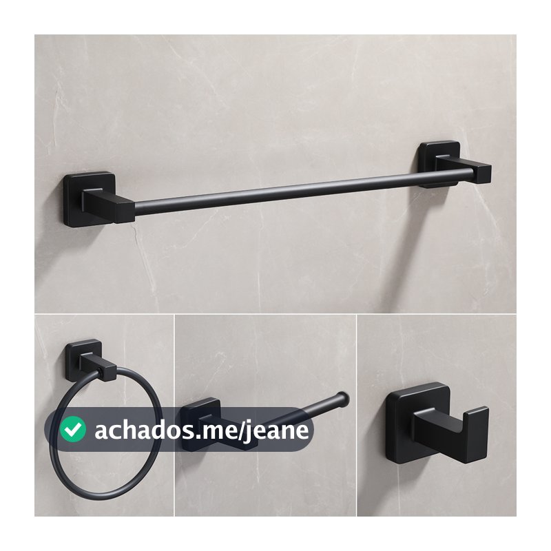 Kit Toalheiro de banheiro Anel do porta-toalhas Suporte Acessórios para Banheiro Porta Toalha Papel Higiênico 4 peças