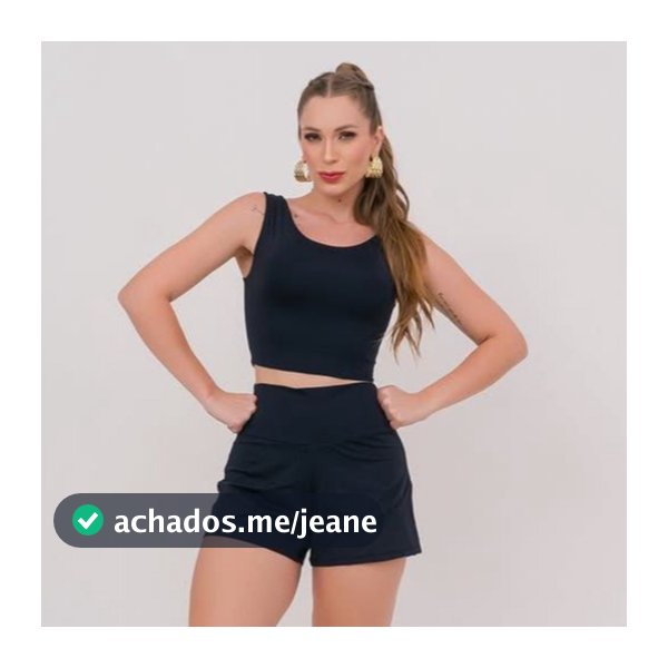 Conjunto Fitness Feminino Poliamida Top Cropped  e Short Duplo 2 em 1 Com Bolso Traseiro Academia Corrida Treino