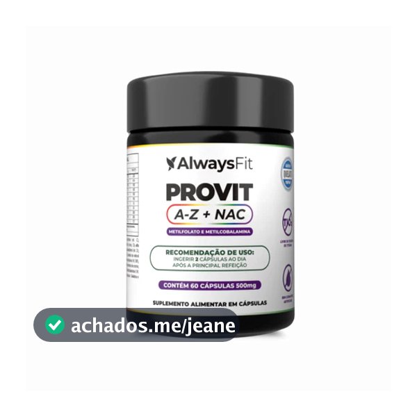 ProVit A-Z + NAC AlwaysFit  | Multivitamínico Fórmula Metilada + Minerais Quelados + N-Acetilcisteína | 60 Cápsulas