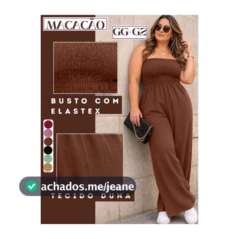 Macacão feminino longo elegante lastex plus size gorda pantalona social moda verão feminina calça casual luxo