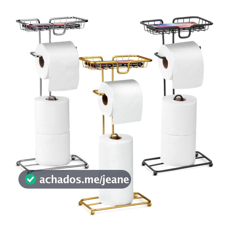 Porta Papel Higiênico Dispenser Porta Celular Chão Banheiro Lavabo Decoração Suporte Celular Arthi