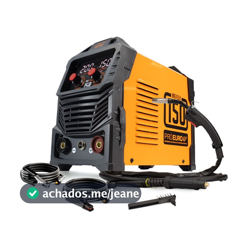 Máquina de Solda Multiprocesso 3 em 1 MIG Flex 150A Bivolt + Tocha MIG Removível 14AK 9mm Pró Euro