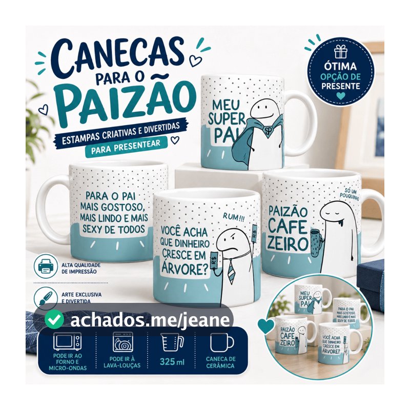 Caneca Personalizada Flork Presente Dia dos Pais Diversos Modelos  Canecas Divertidas de Porcelana