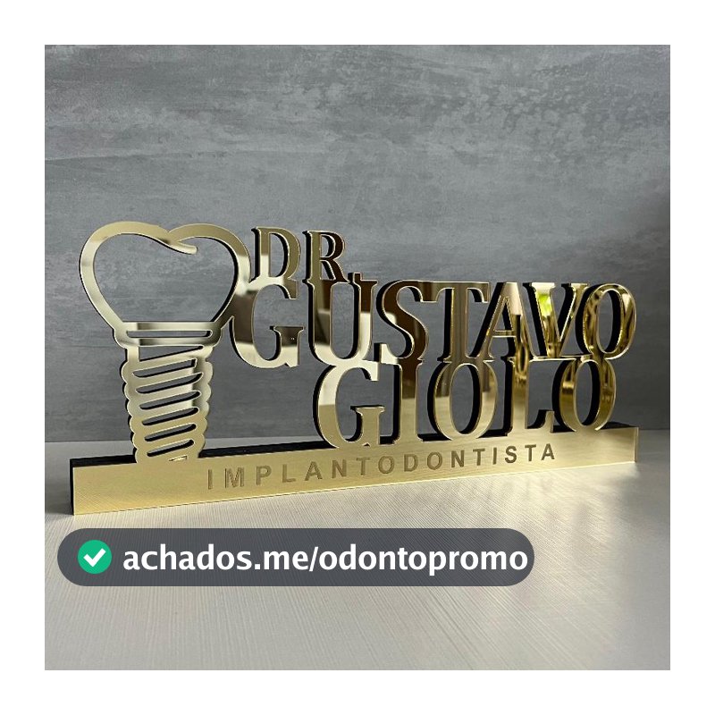 Letreiro de mesa personalizado em acrílico profissões – Médico, dentista, estética, advogado, psicólogo, neurologista