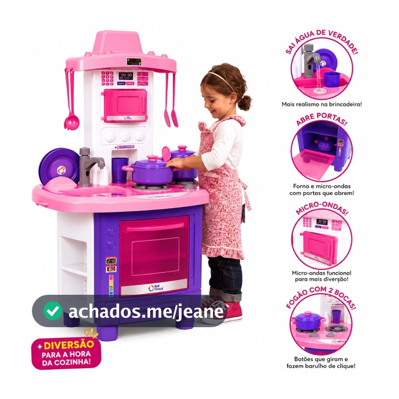 Kit Cozinha Infantil De Brinquedo Completa Sai Água de Verdade Cozinha de Brinquedos para Menina