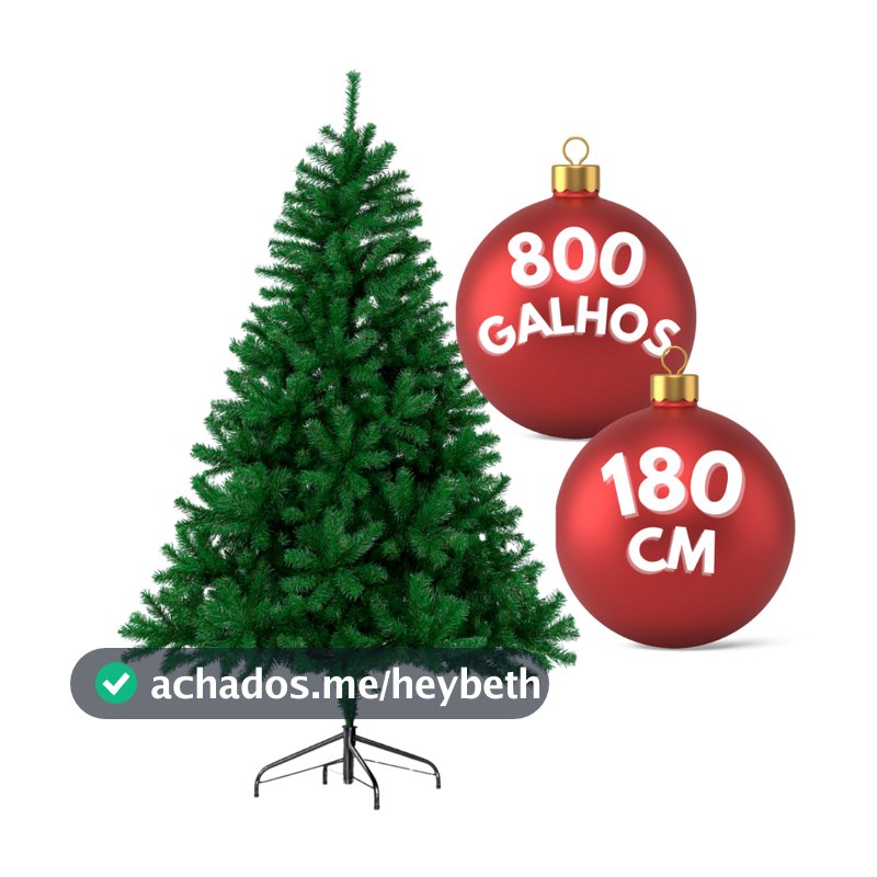 Árvore De Natal 180cm 800 Galhos Pinheiro Verde Grande Super Cheio Premium Decoração de Natal 2025 Luxo Pé de Ferro
