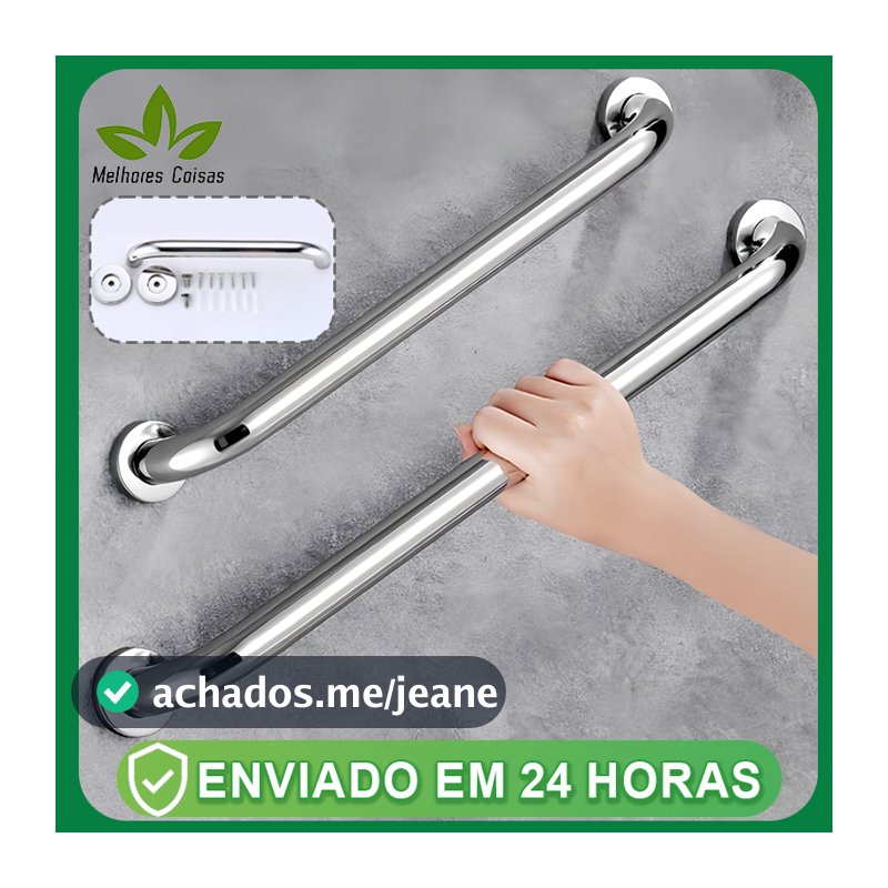 Banheiro Corrimão Aço Inox Suporte Pegador  60cm ,40cm Acessibilidade Idoso