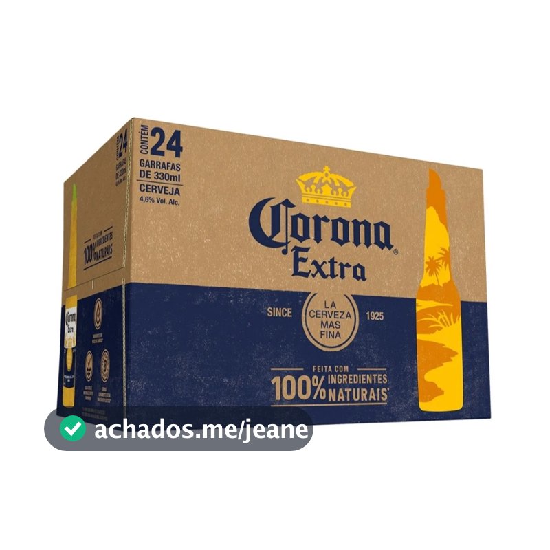 Cerveja Corona Extra Long Neck 330ml - Pack Com 24 Unidades