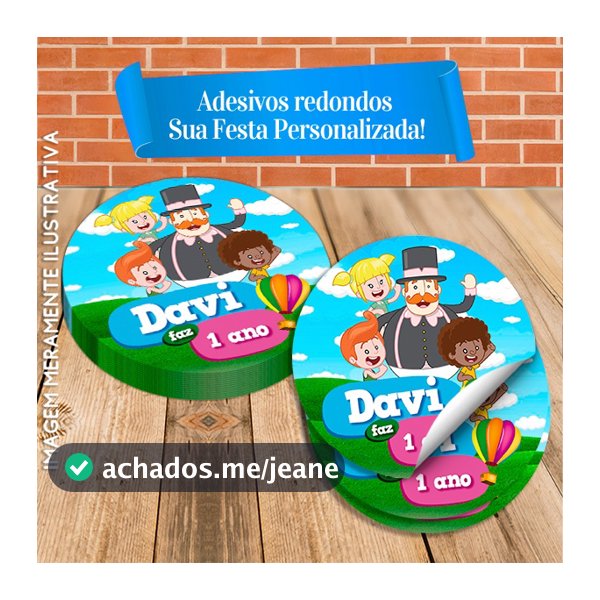 Adesivos Redondos Personalizados Mundo bita
