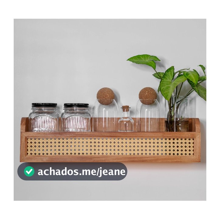 Prateleira palhinha decorativa para livros e multiuso