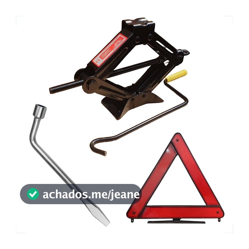 Jogo Macaco 1 Ton + Triângulo + Chave Roda Biela L 19mm