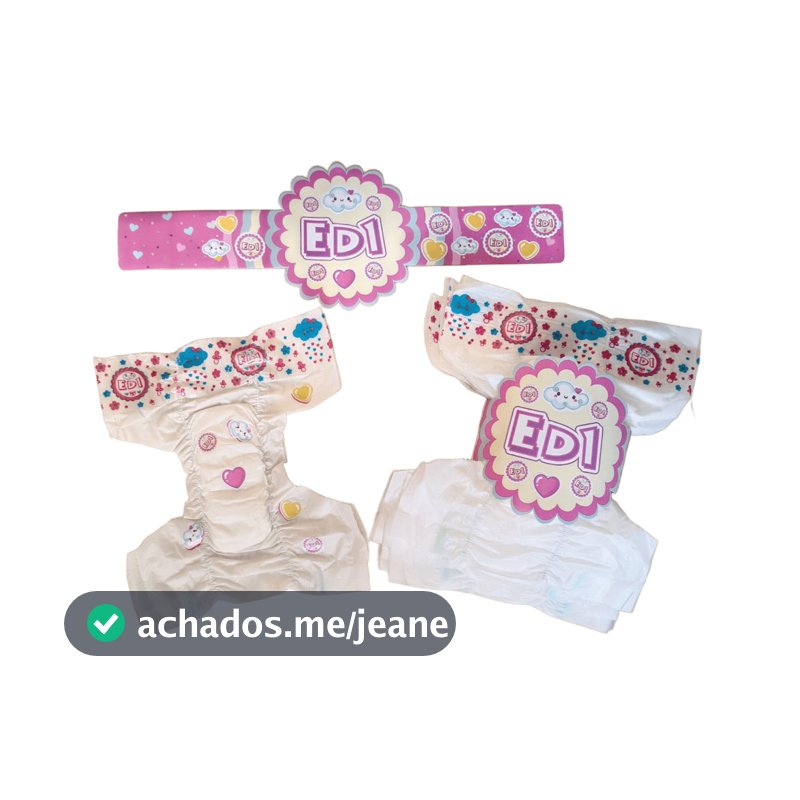 Fralda boneca faz xixi Kit 30 un + Adesivos Bebe reborn pequena 40cm serve Baby Alive ED1 Brinquedos