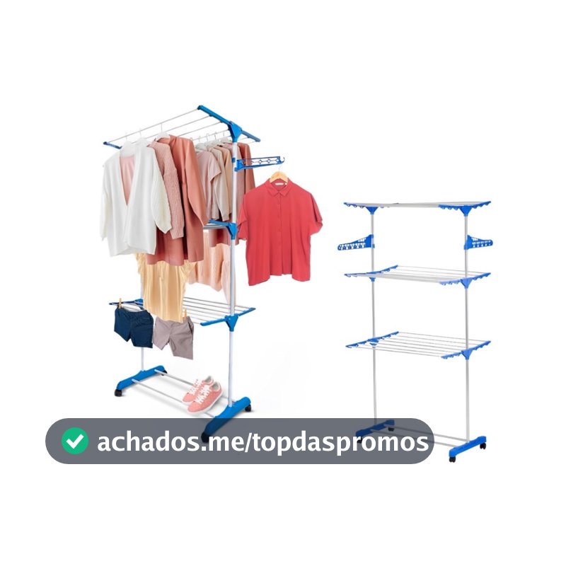 Varal De Chão Roupa Calcinha Grade 3 Andares Dobrável Portátil Casa Utilidade Decoração Organização