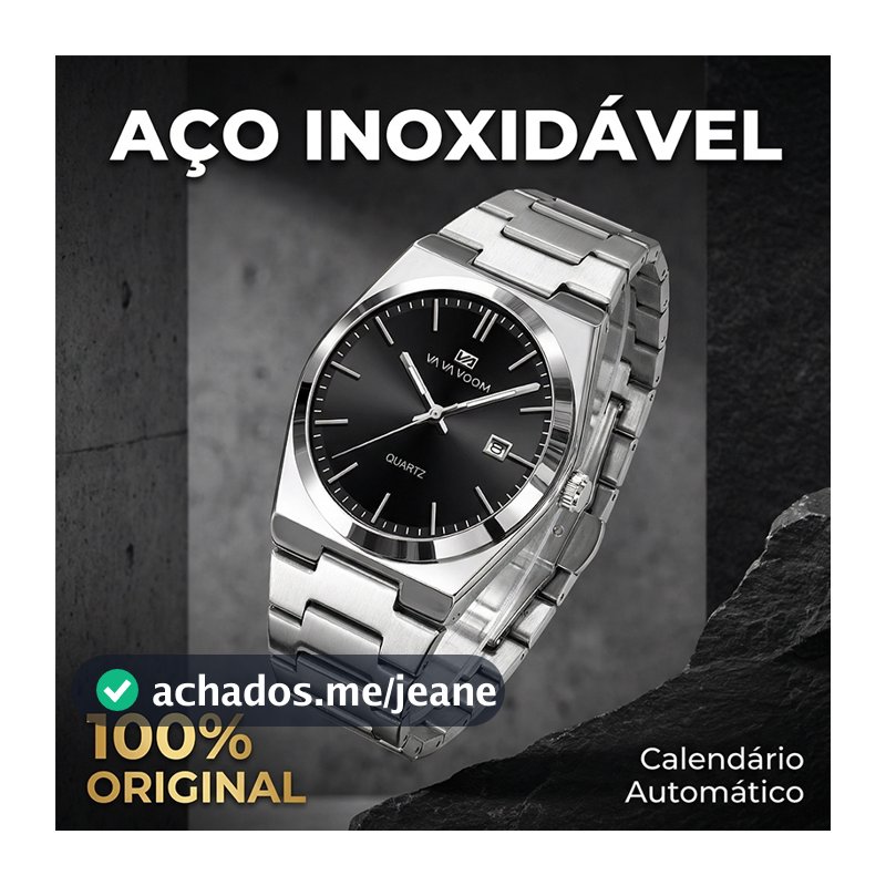 Relógio Masculino VAVA VOOM 2871 Aço Inoxidável Original Luxo Social À Prova D’água Pronta Entrega