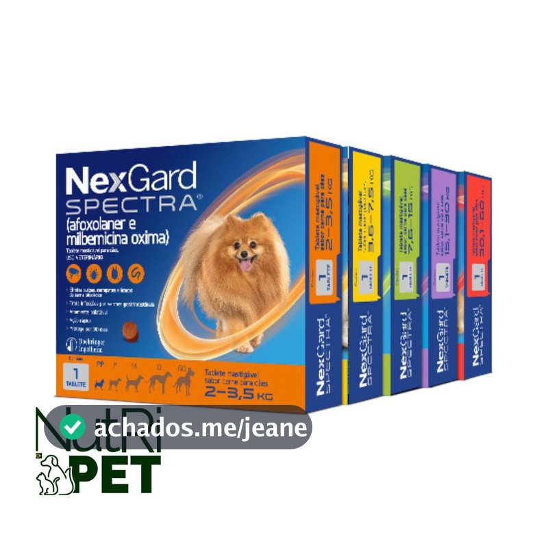 Nexgard SPECTRA  Antipulgas e Carrapatos 2,3Kg a 60Kg