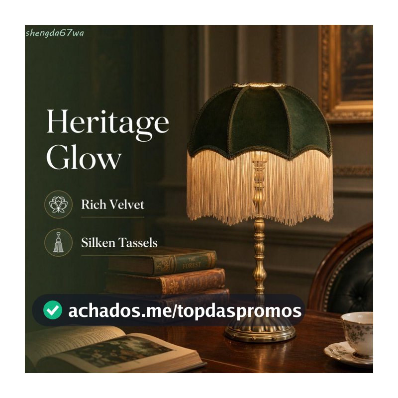 Abajur De Tecido SHENGDA , E27 Com Borlas Estilo Vintage Europeu Retrô Fácil De Substituir