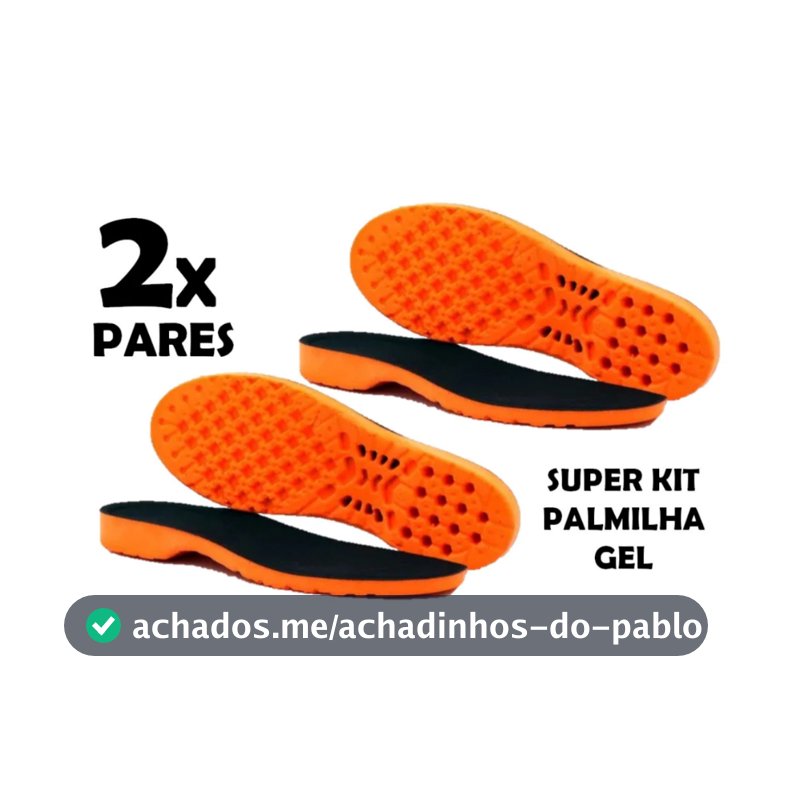 KIT 2 PARES DE PALMILHA EM GEL P.U ORTOPÉDICA ANATOMICA PARA VARIAS HORAS DE TRABALHO ENVIO IMEDIATO