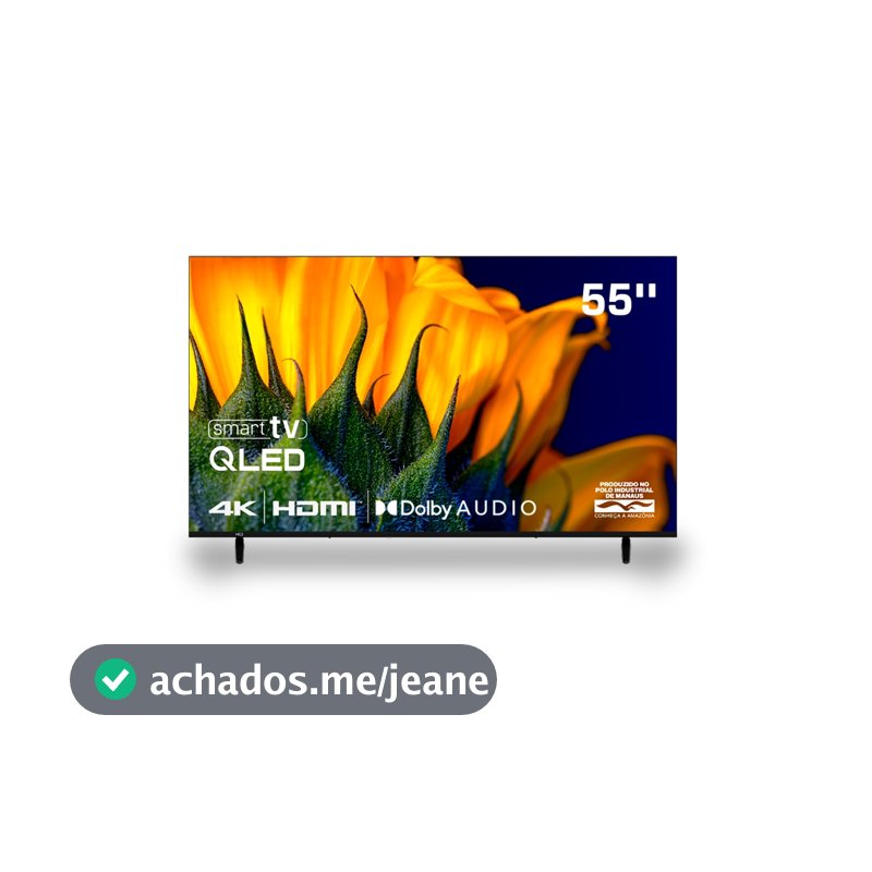 Smart TV HQ QLED 55 Polegadas HQ-QLED55SM 4K Wi-Fi Bluetooth, Apps, Netflix, YouTube e Prime Vídeo