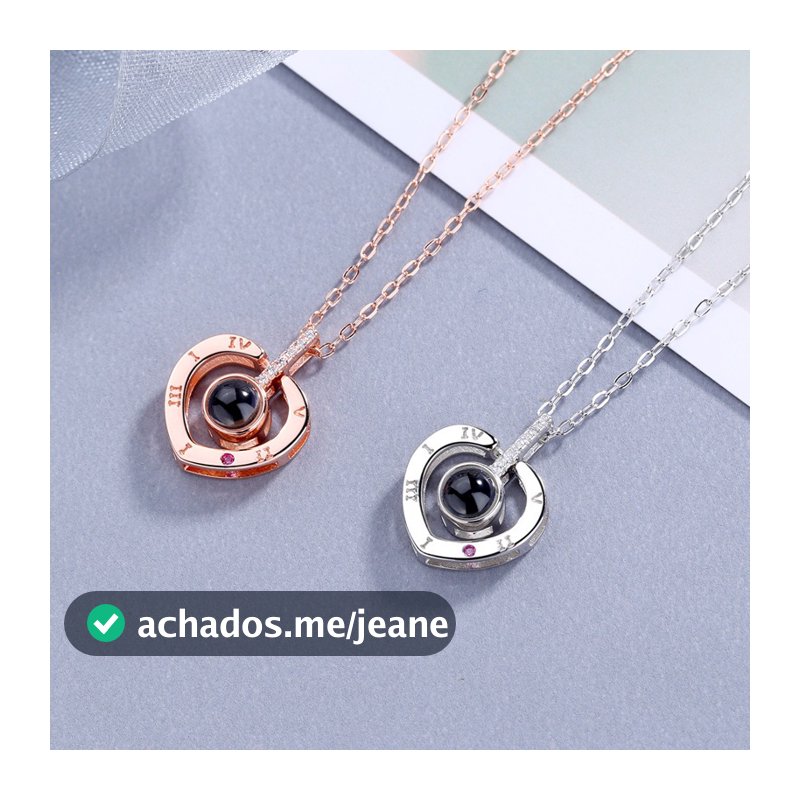 LOMISS Colar de projeção 100 idiomas Eu te amo, moda feminina, colar de clavícula simples e versátil de alta qualidade