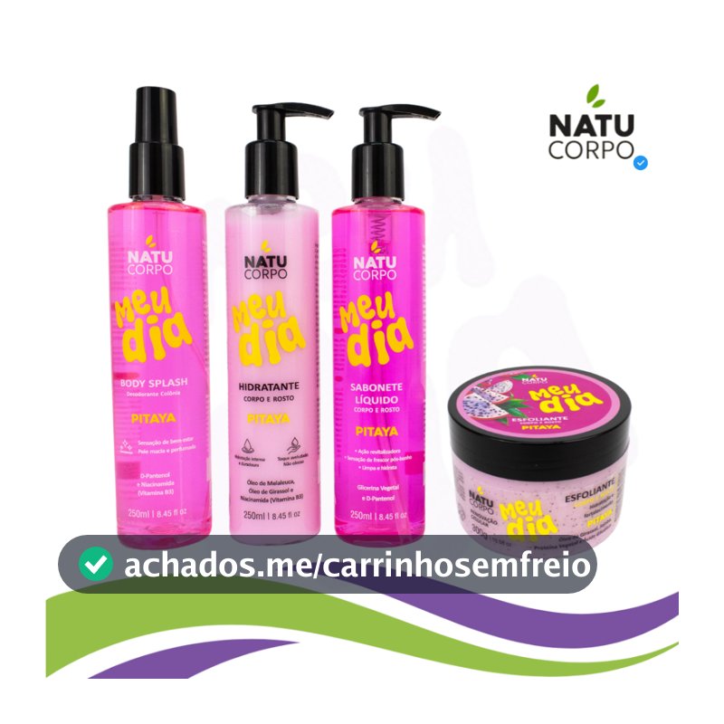 Kit Pitaya - Body Splash 250ml + Hidratante 250ml + Sabonete Líquido 250ml + Esfoliante 300g