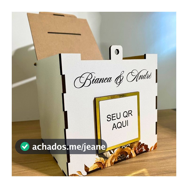 Caixa Urna Pix para o Corte da Gravata Casamento