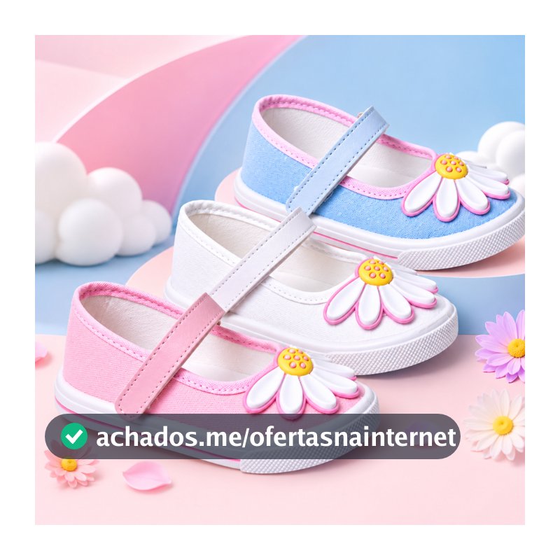 Sapatilha Infantil Menina Margarida Delicada Confortável Leve Antiderrapante Dia a Dia Promoção