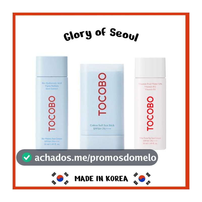 TOCOBO Bio Watery Suncream, Cotton Soft Sunstick, Vita Tone Up Suncream SPF50+ PA++++