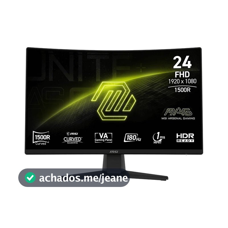 Monitor Gamer MSI MAG 242C, 23.6'', Full HD, 180Hz - 9S6-3BC31T-004
