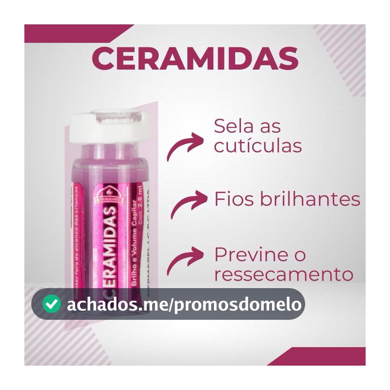 Ampola Ceramidas Sela as cúticulas Brilho e Força Capilar Dermabel