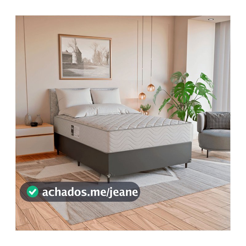 Cama Box Viúva + Colchão Prime Espuma D45 - Couro Preto