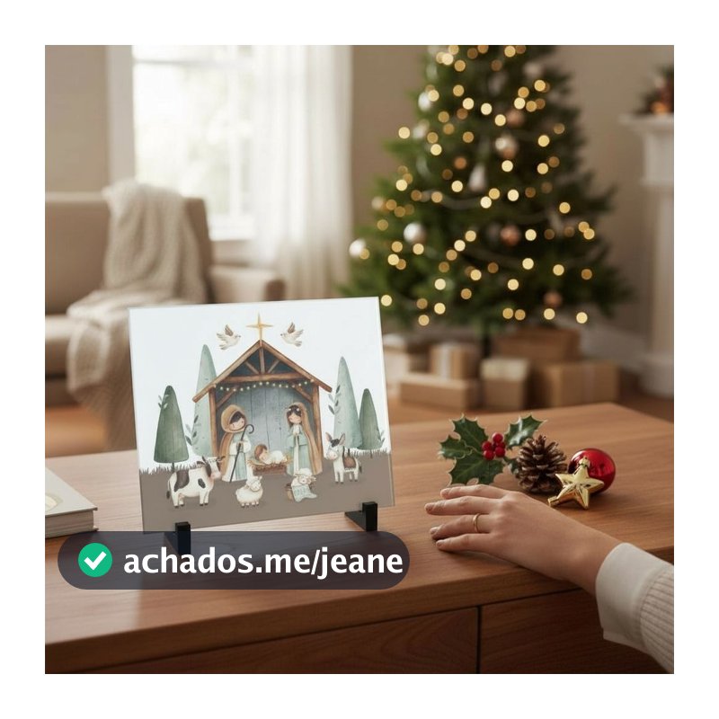 Azulejo Presépio de Natal  • Personalizado tamanho 15x20 cm • Decoração de Natal