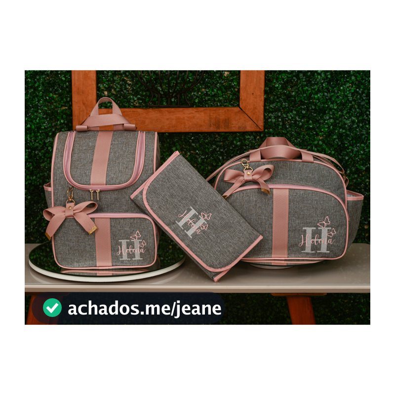 Kit mochila 2 em 1, bolsa e trocador personalizado com nome do bebê