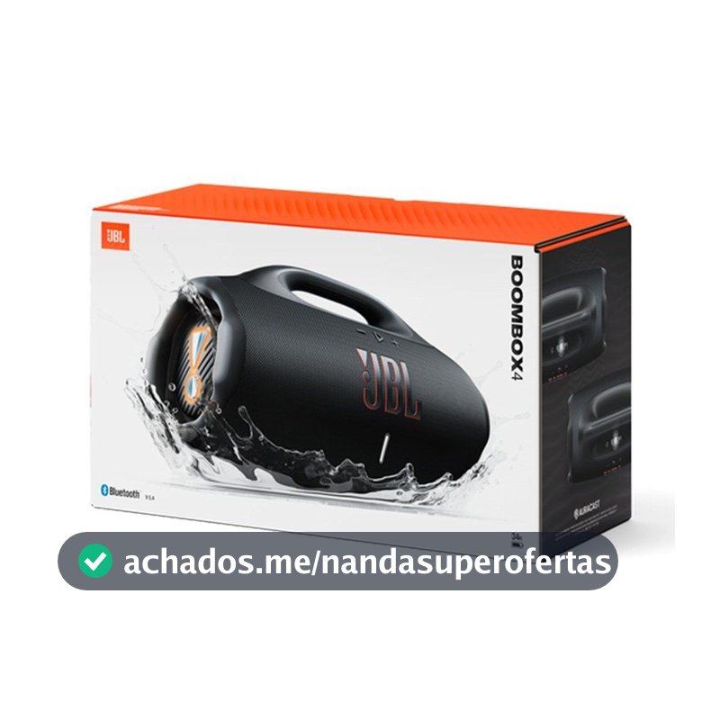 Caixa de Som Bluetooth JBL Boombox 4, com Auracast, IP68 Bivolt Preta