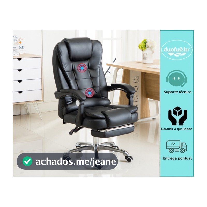 Cadeira de Massagem Presidencial, Massageador Lombar e Cervical, Cadeira Ergonômica Dobrável