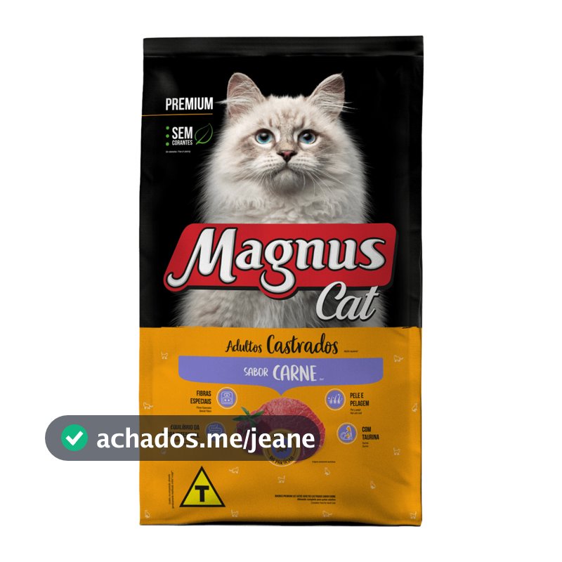 Ração Magnus Cat Gato Adulto Castrado Carne 10,1 kg