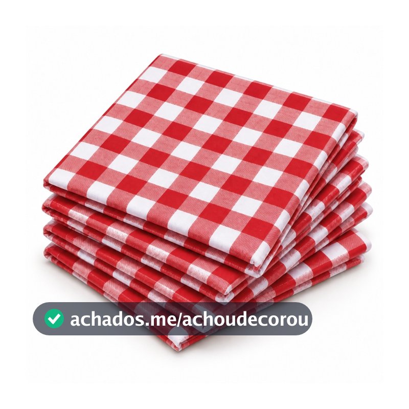 10 Toalhas De Mesa Xadrez Quadrada 140x140cm - Vermelha