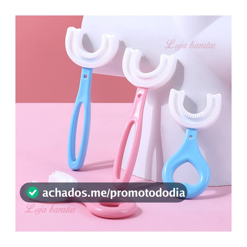 Escova de dentes em forma de U de 360 graus para crianças,  2-6-12 anos, Escova macia em forma de U para crianças