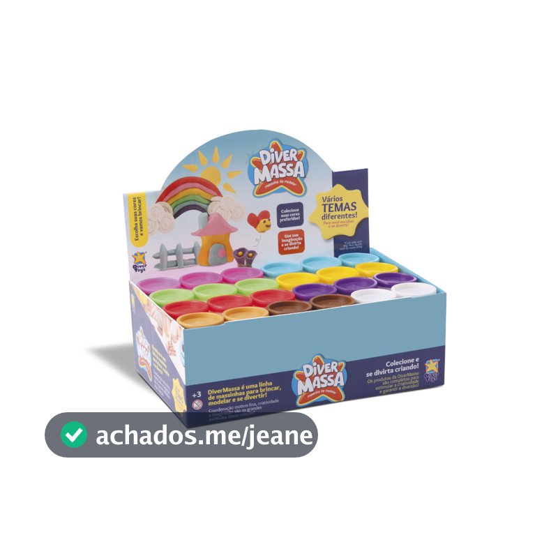 kit com 20 unidades de Massinha de Modelar Cores Sortidas Diver toys 8077