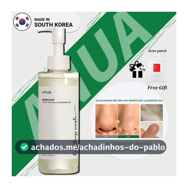 Anua Heartleaf Pore Control Cleansing Oil Remove Eficazmente Cravos Remove Profundamente Maquiagem 200ML