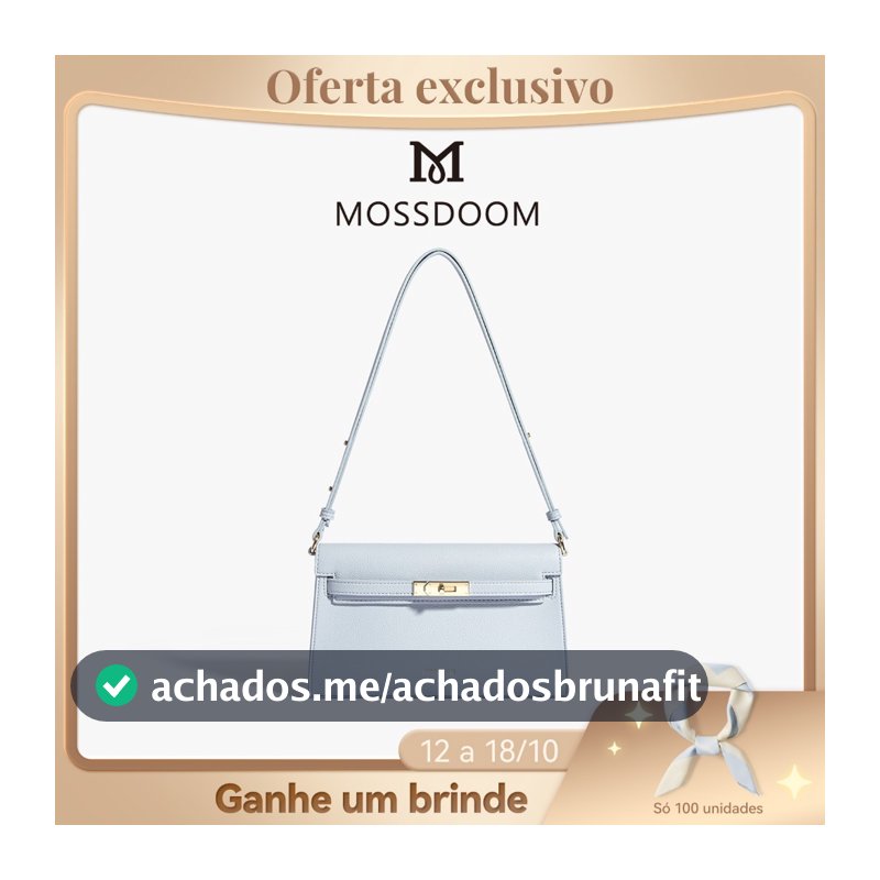 MOSSDOOM Junia – Bolsa Transversal e Axilar com Fecho Giro e Alça Ajustável, para Trabalho e Dia a Dia