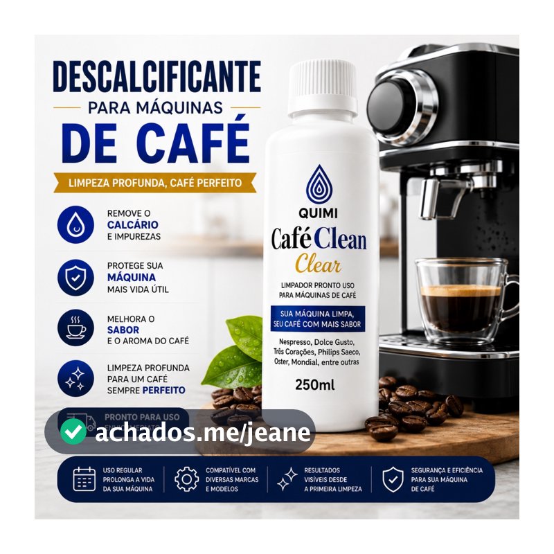 Descalcificante Limpa Cafeteira Expresso Maquina Nespresso Dolce Gusto 3 Corações Café Dentro Limpez